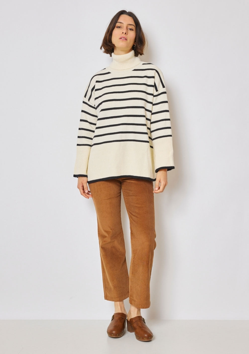 ♡ Rollkragen Pullover mit Streifen