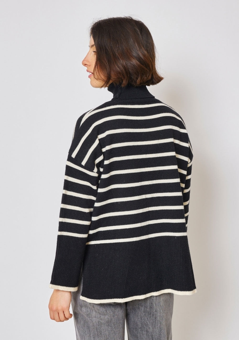 ♡ Rollkragen Pullover mit Streifen