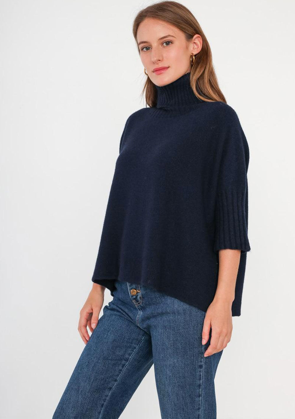 ♡ Pullover mit Halbarm und Rollkragen