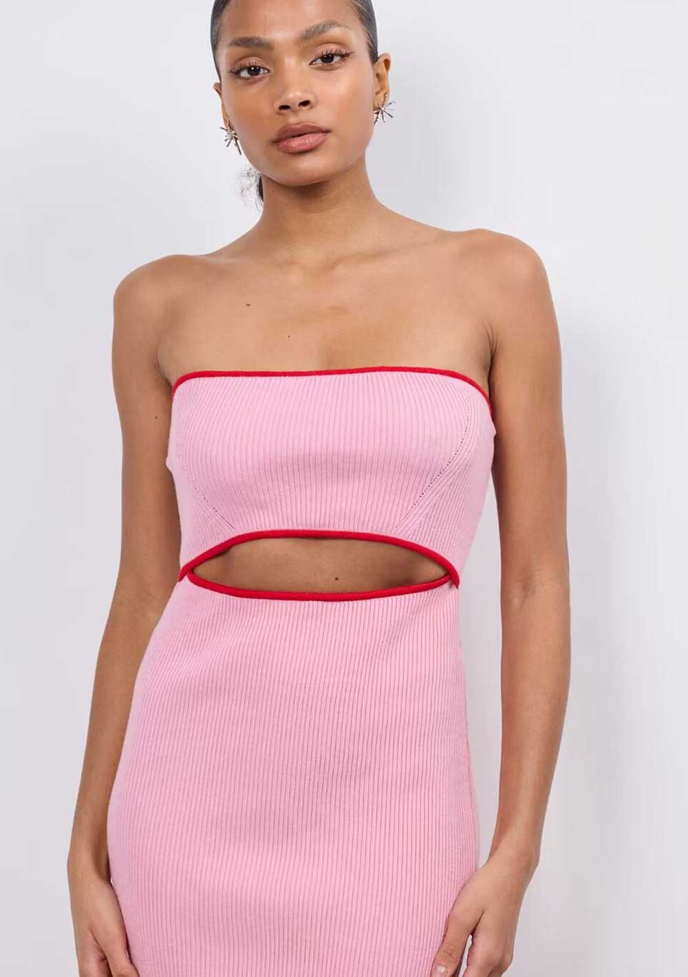 ♡ Midikleid aus Rippstrick mit Cut-Out