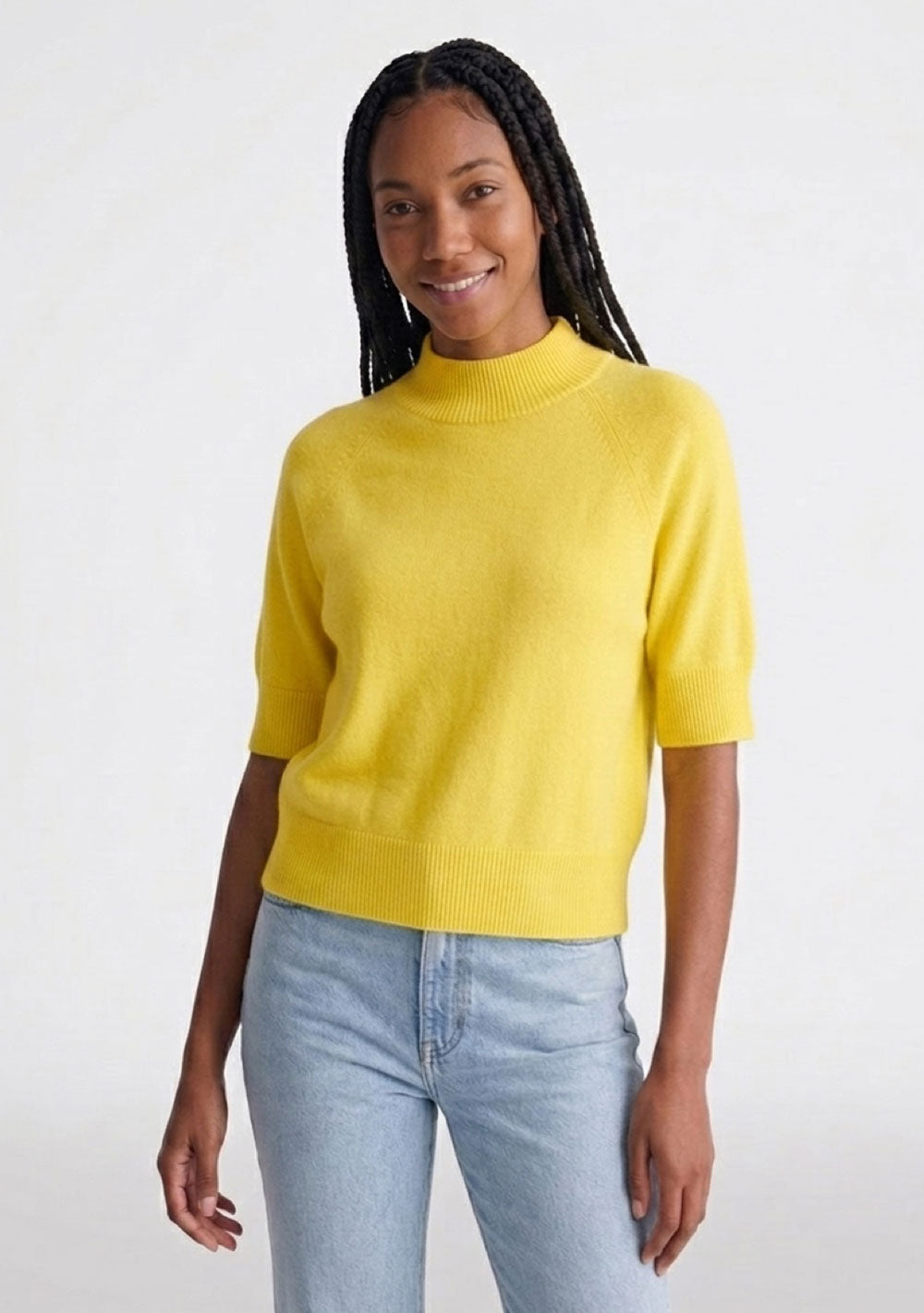 ♡ Stehkragen Pullover, Kurzarm