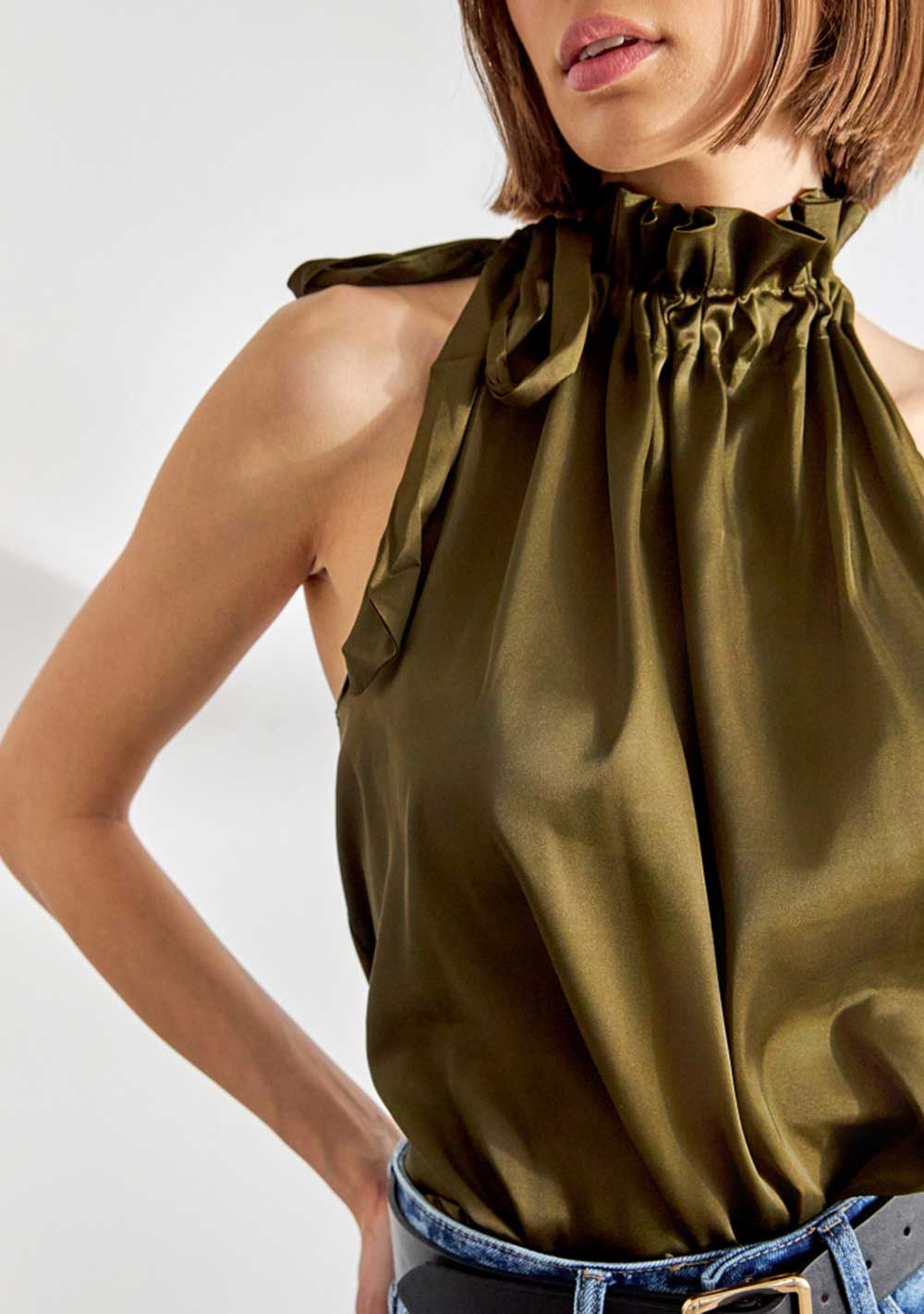 ♡ Neckholder Top aus Satin