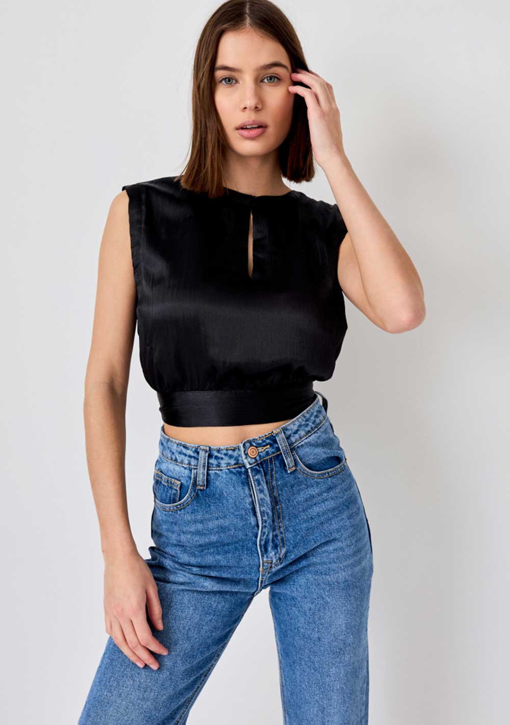 ♡ Glänzendes Crop-Top