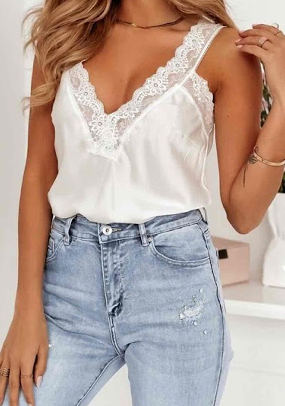 ♡ Top aus Satin mit breitem Träger