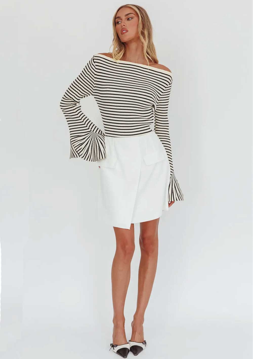 Longsleeve mit Trompetenärmel