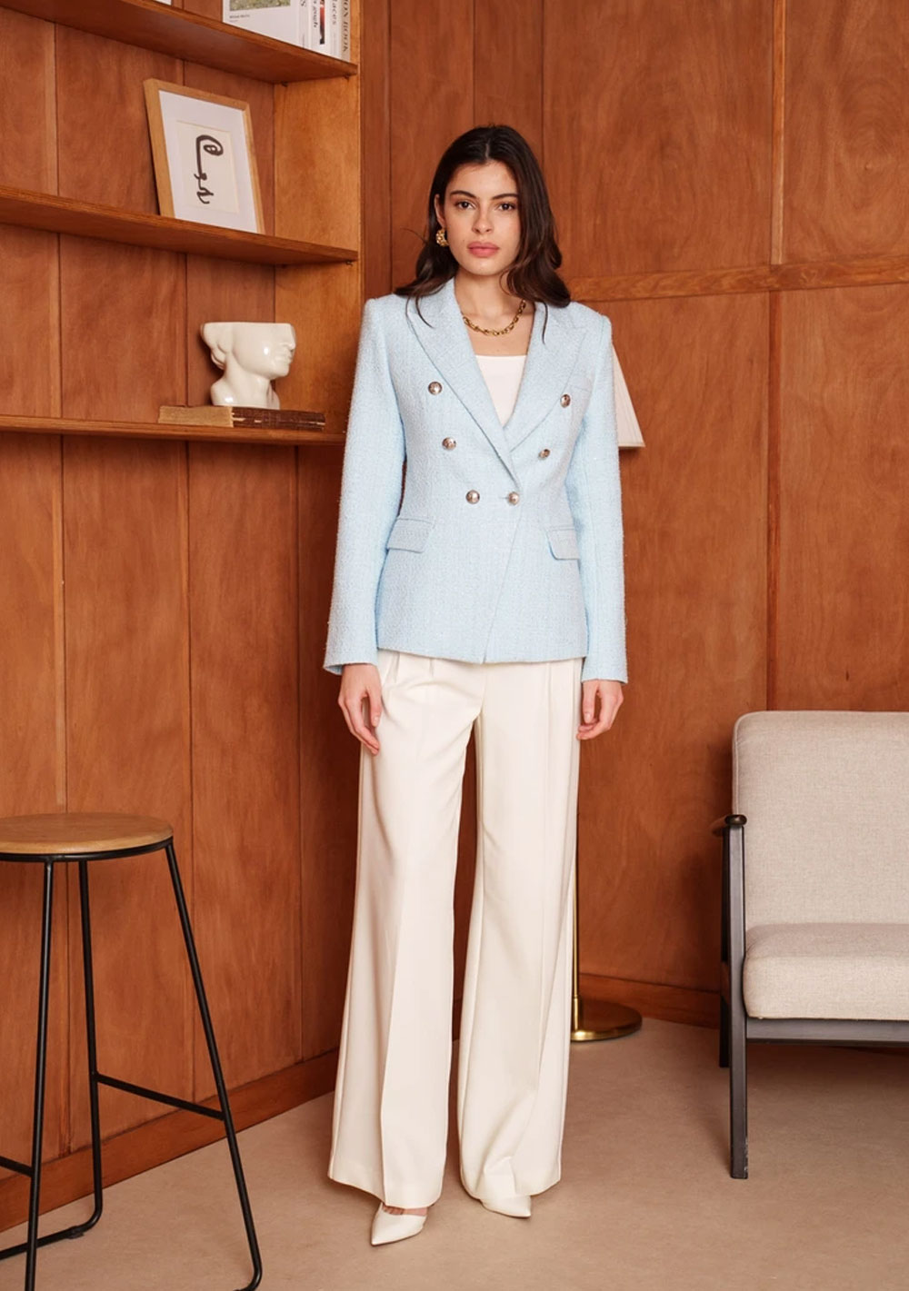 ♡ Doppelreihiger Blazer aus Tweed