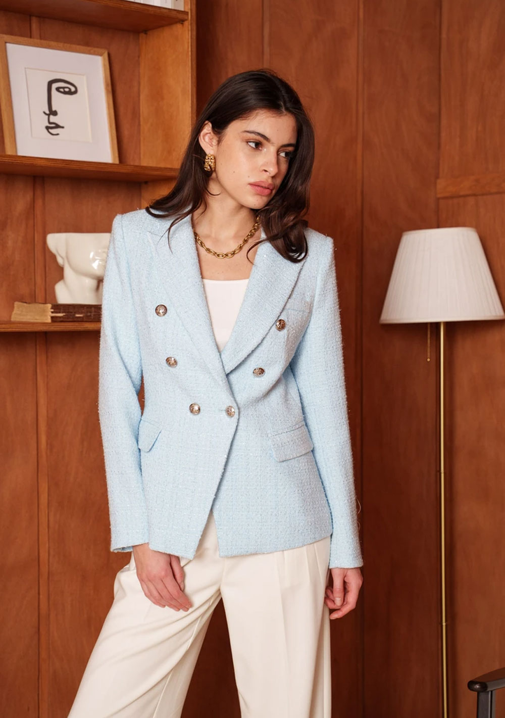 ♡ Doppelreihiger Blazer aus Tweed