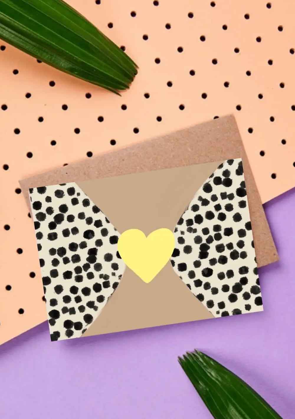 ♡ Postkarte "Gelbes Herz"