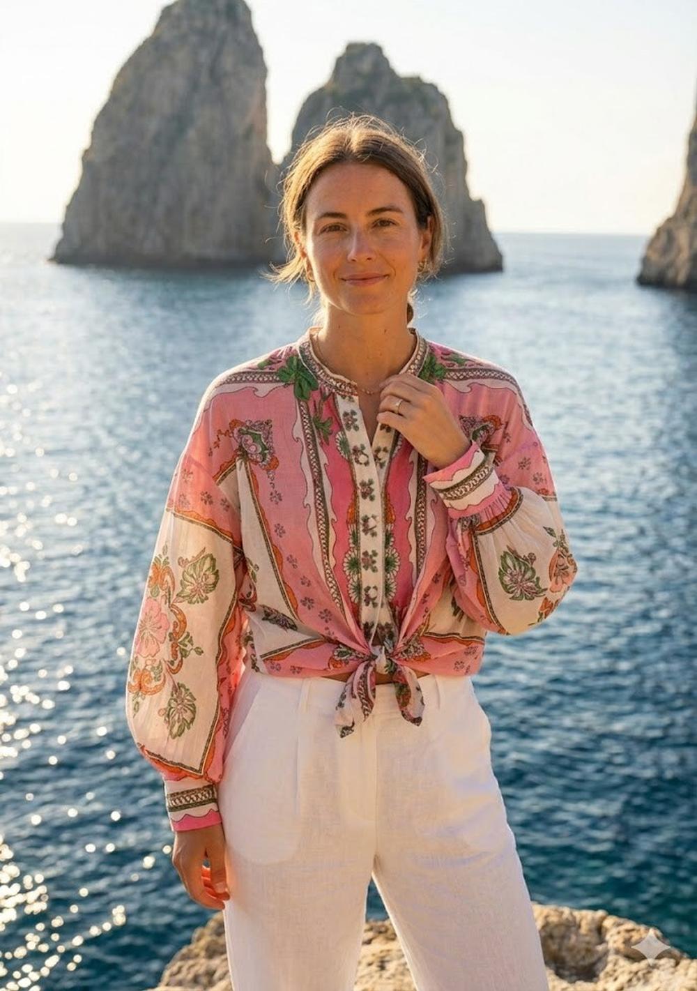 ♡ Boho-Bluse mit Knoten