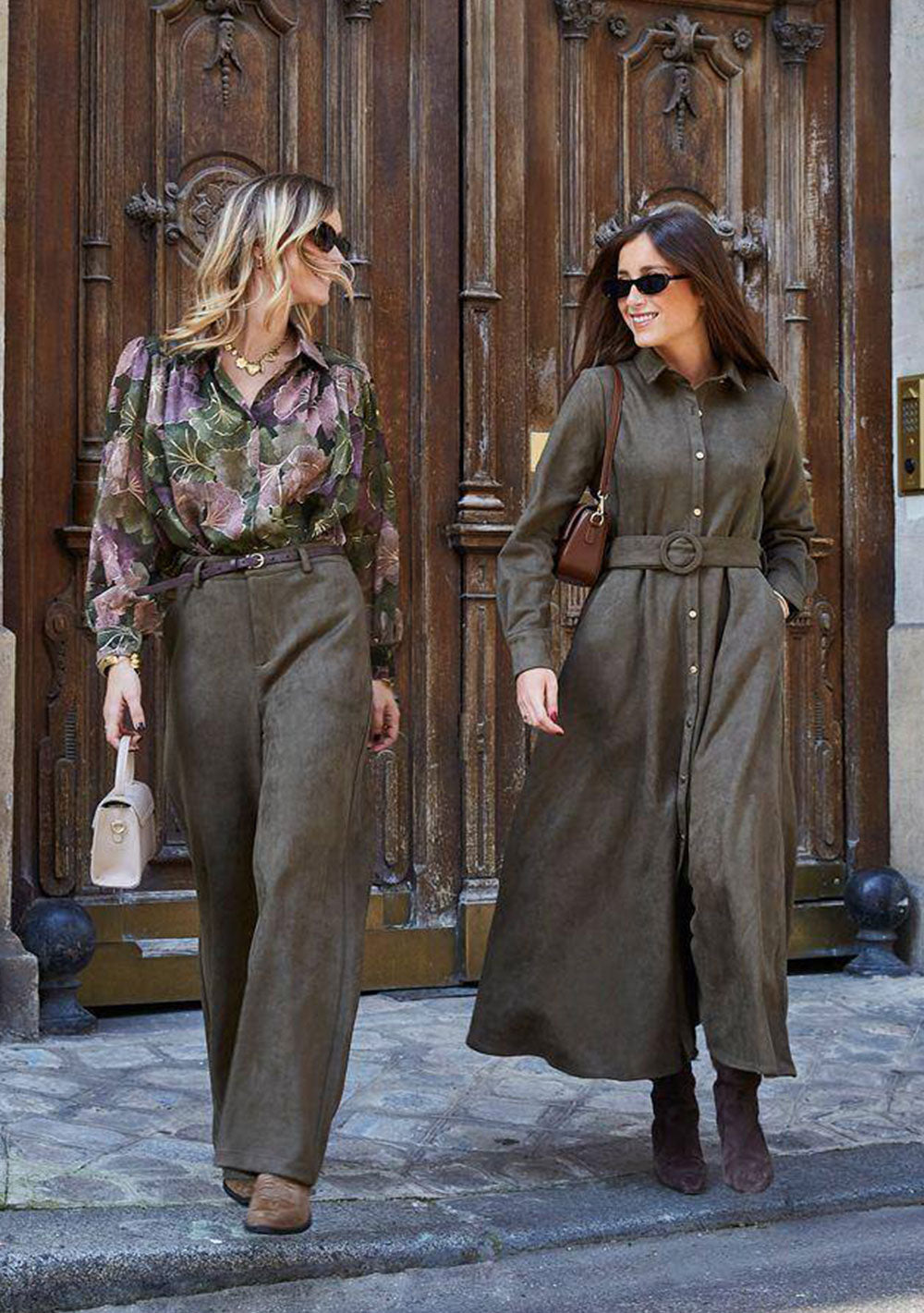 ♡ Langes Hemdkleid in Wildlederoptik