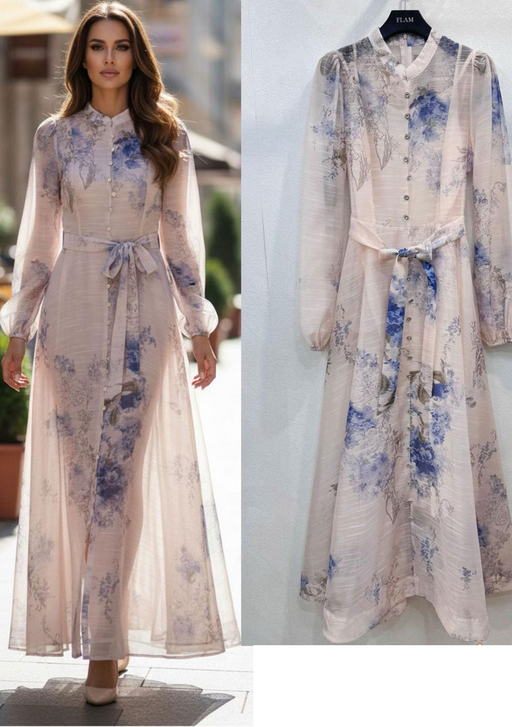 ♡ Fließendes Maxikleid mit Blumenmuster