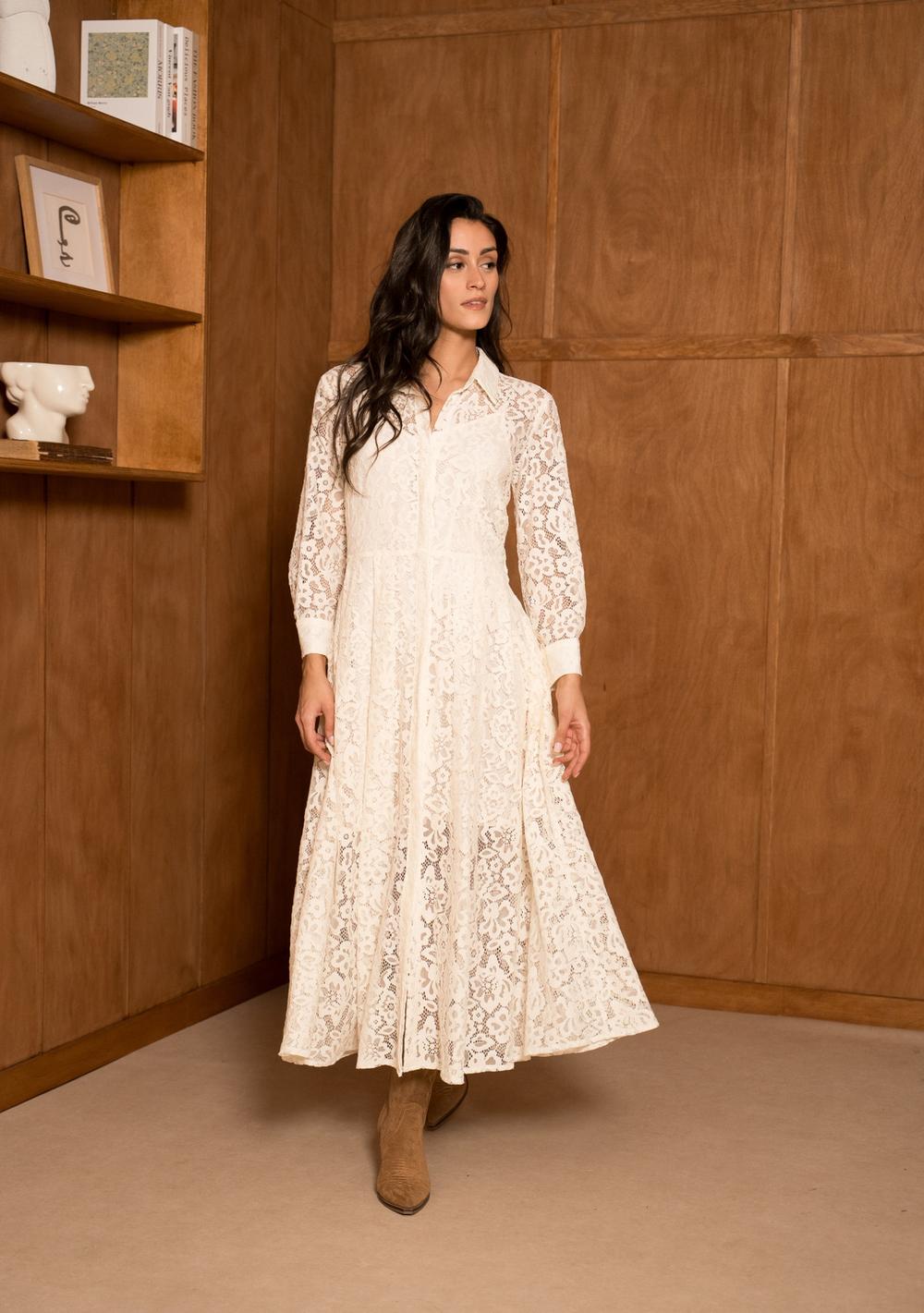 ♡ Langes Spitzen-Hemdkleid