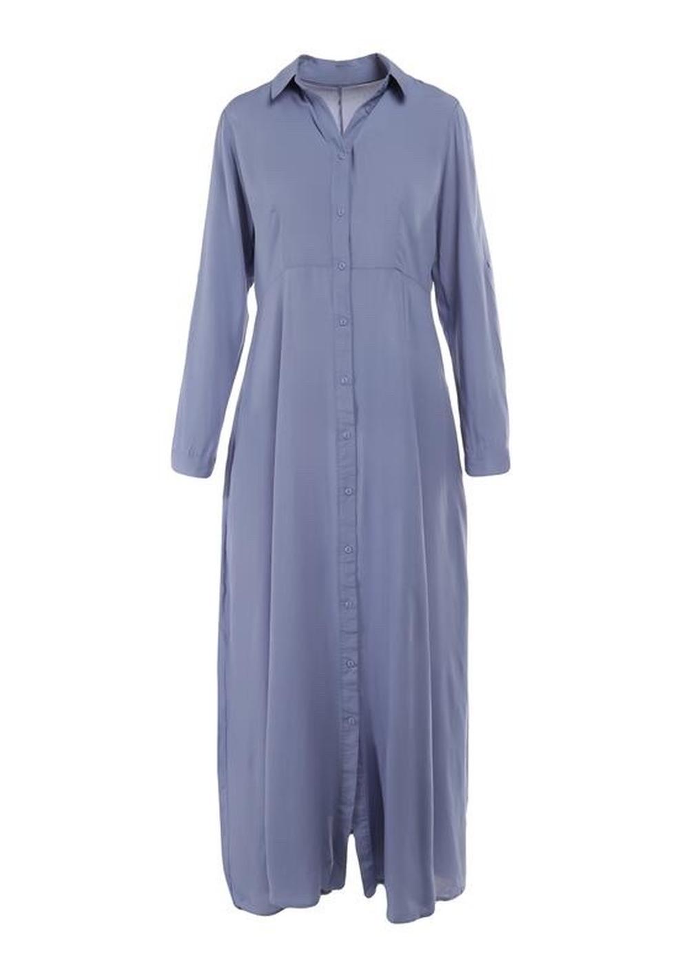 ♡ Unifarbendes Hemdblusenkleid