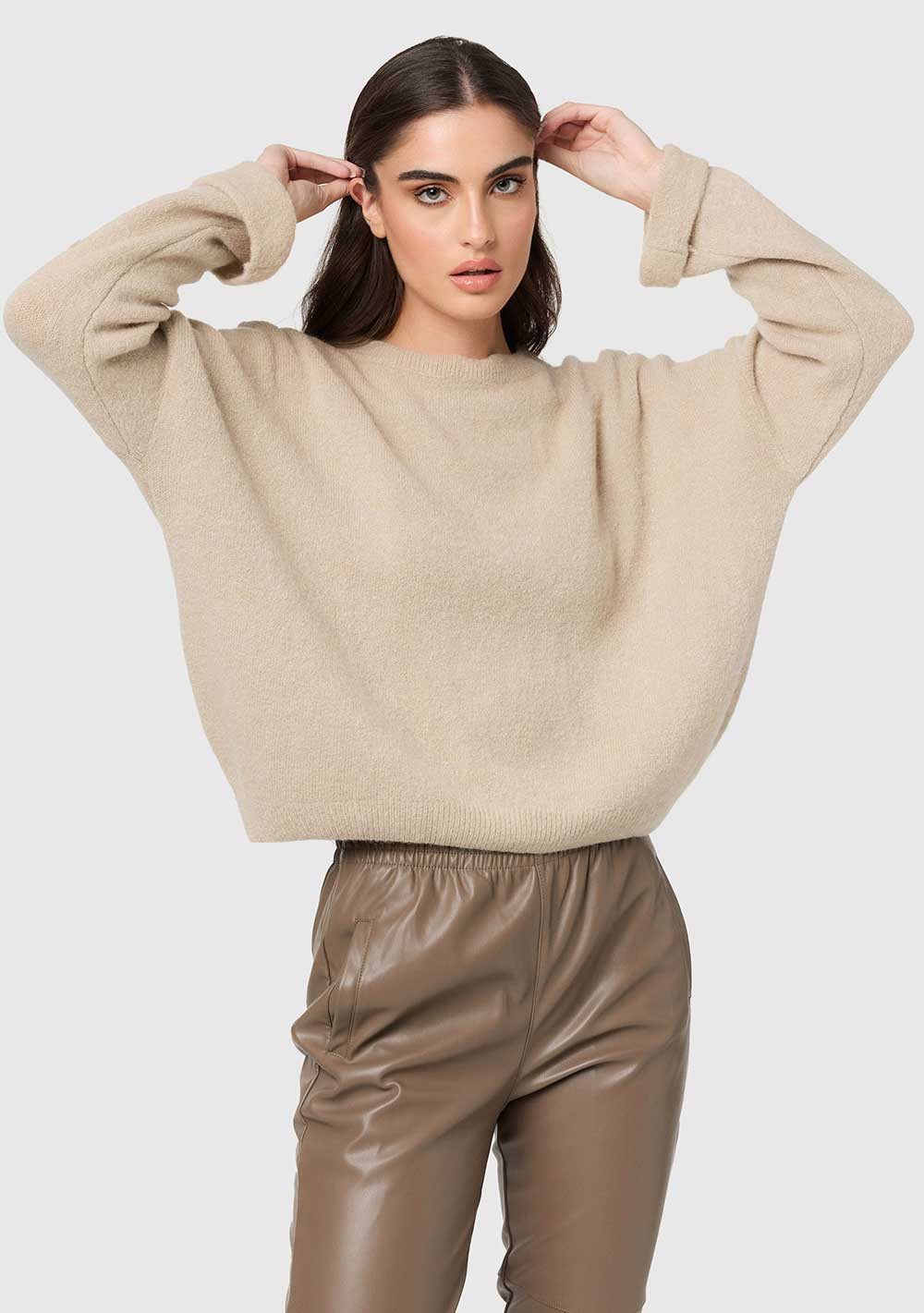 ♡ Strickpullover mit Krempelarm