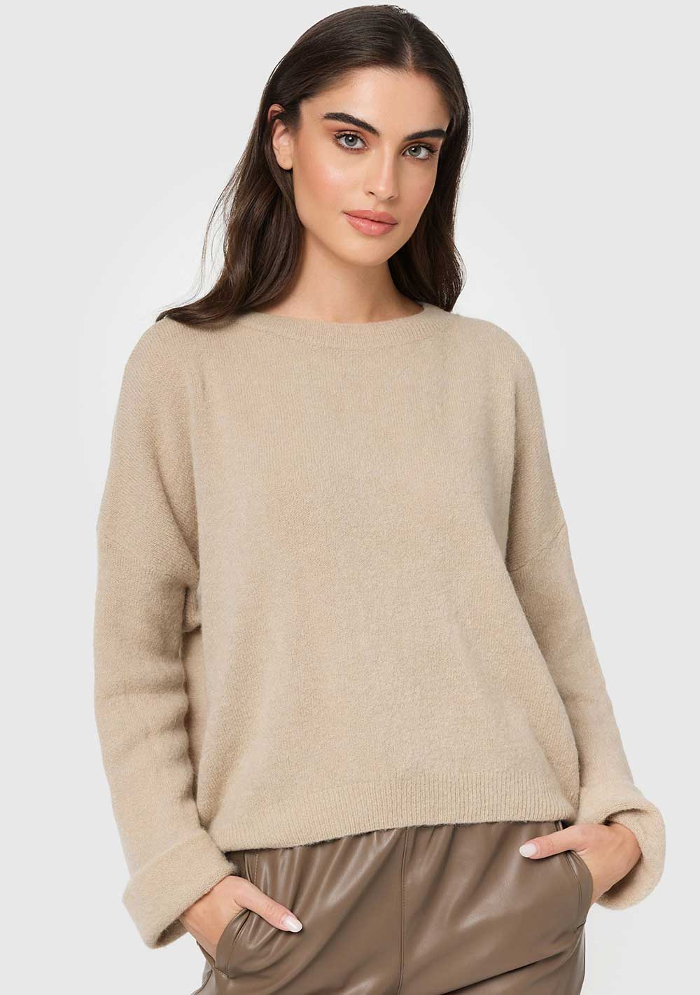 ♡ Strickpullover mit Krempelarm