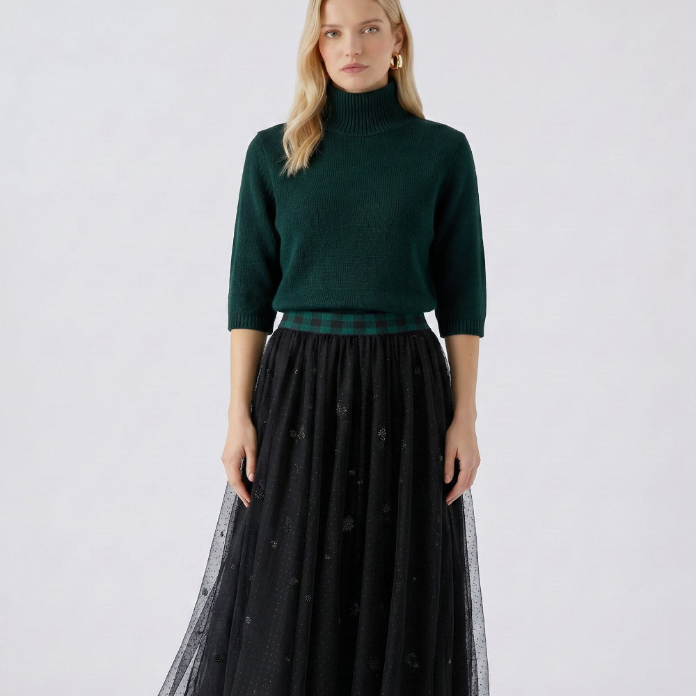 Tüllrock mit Glitzer und Rollkragenpullover – Premium Selection bei MOOI Berlin