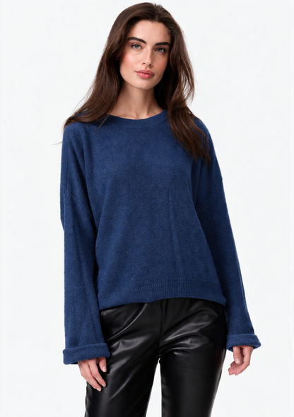 ♡ Strickpullover mit Krempelarm