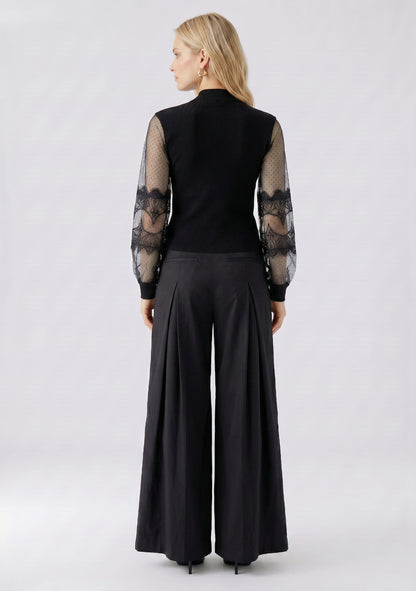 ♡ Spitzen-Bluse mit transparenten Ärmeln