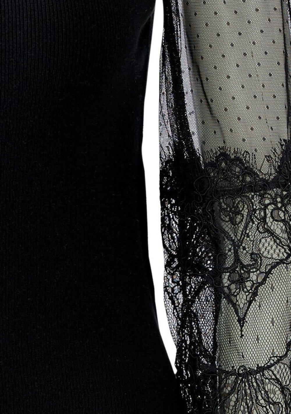 ♡ Spitzen-Bluse mit transparenten Ärmeln