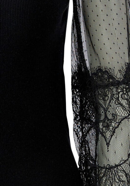 ♡ Spitzen-Bluse mit transparenten Ärmeln
