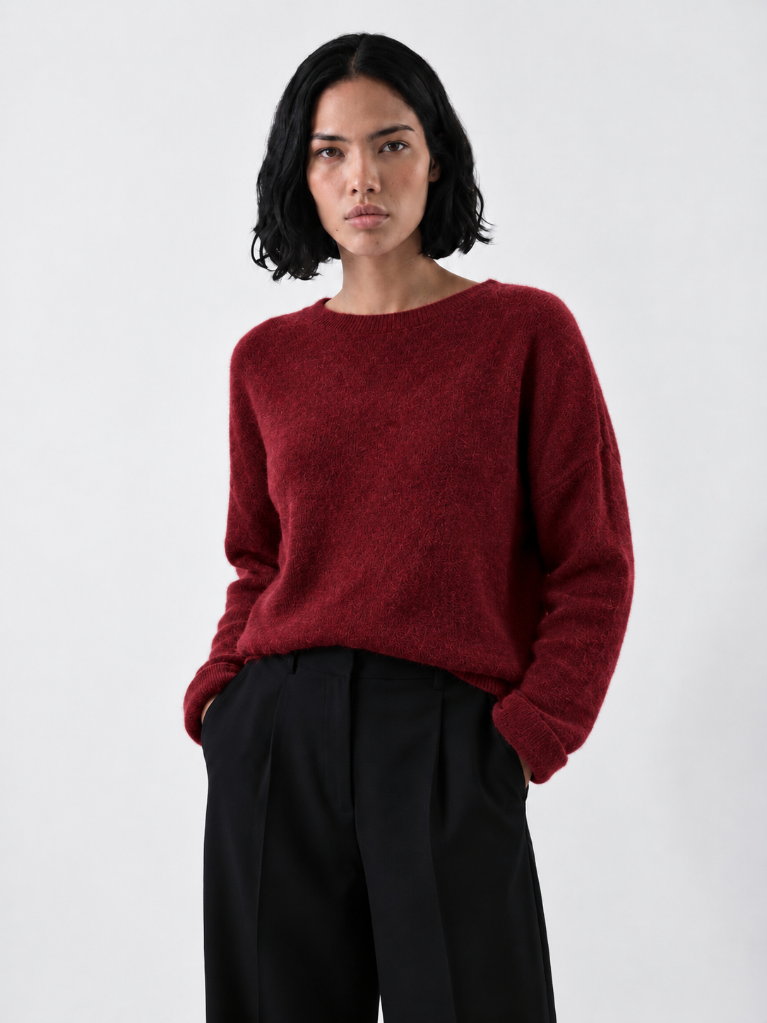 ♡ Strickpullover mit Krempelarm