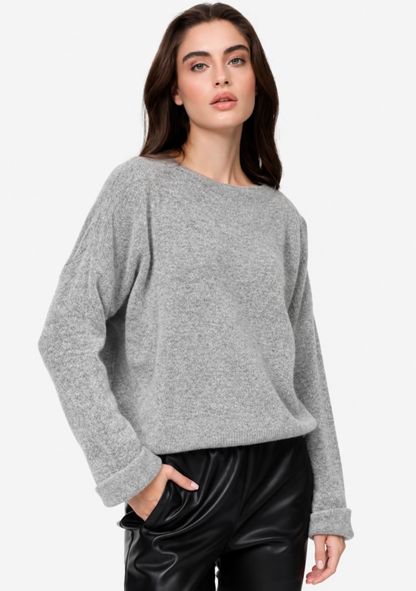 ♡ Strickpullover mit Krempelarm