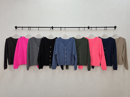 ♡  Kuschel Strickjacke, V-Neck, Baby-Alpaka
