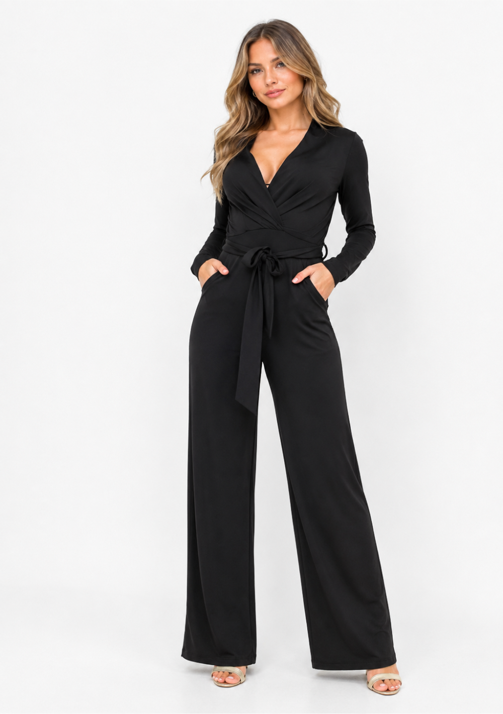 ♡ Jumpsuit V-Neck Langarm