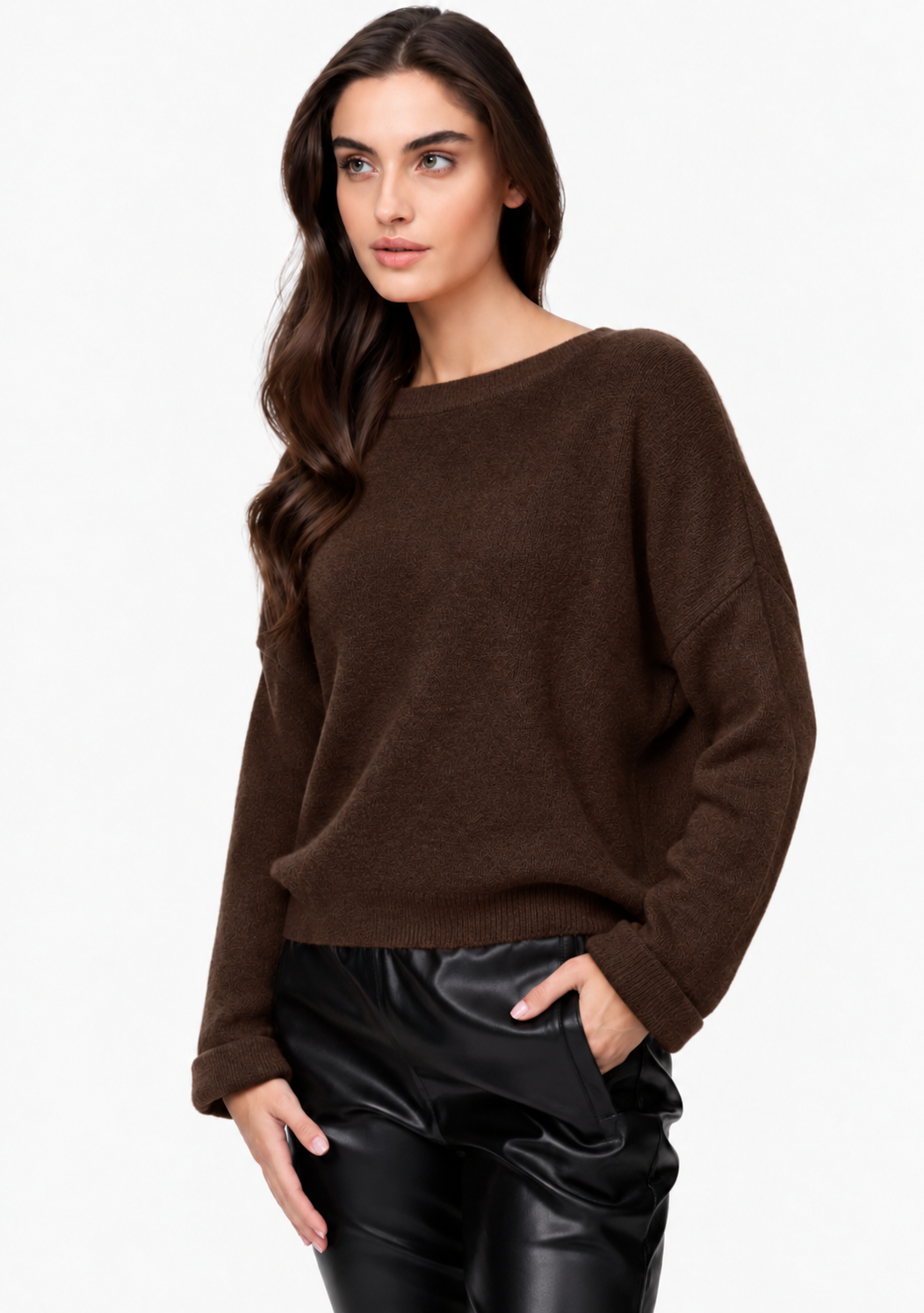 ♡ Strickpullover mit Krempelarm