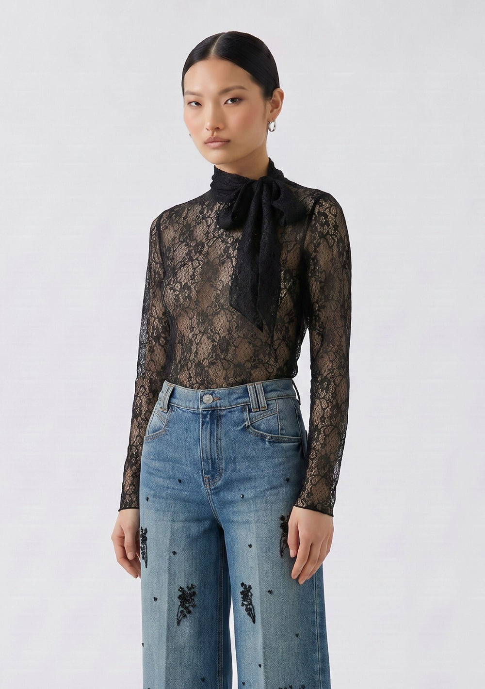 ♡ Transparente Spitzen-Bluse