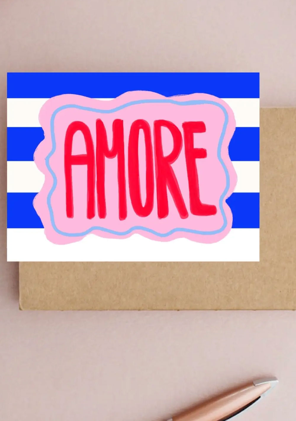 ♡ Postkarte &quot;Amore Stripes&quot;