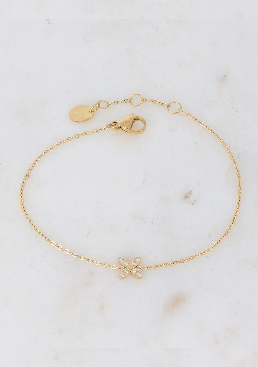 ♡ Armband mit Blüte und Zirkonia