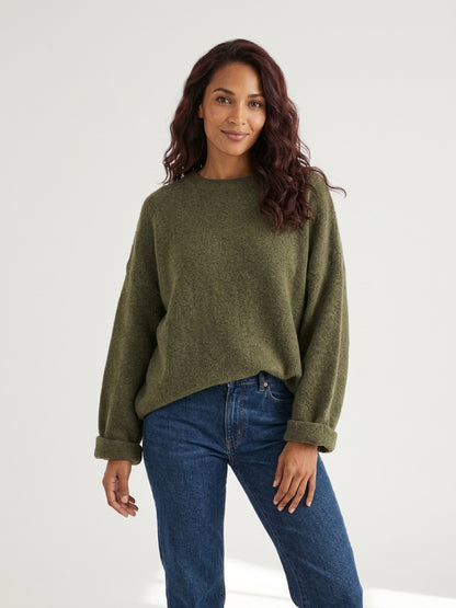 ♡ Strickpullover mit Krempelarm