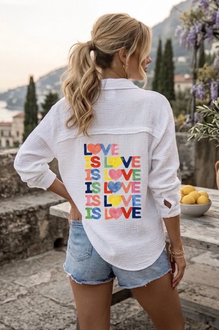 ♡ Muselinhemd "Love is Love"