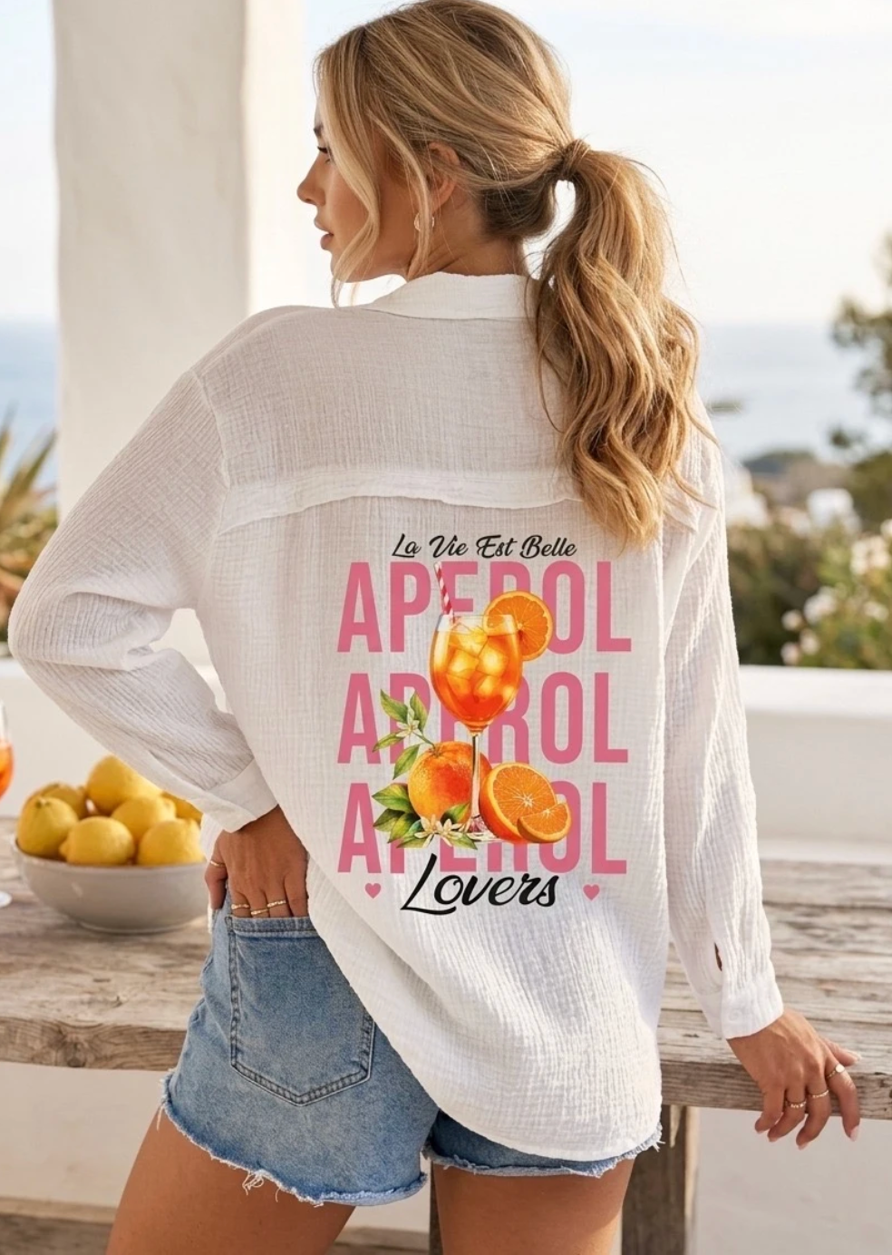 ♡ Muselinhemd "Aperol"
