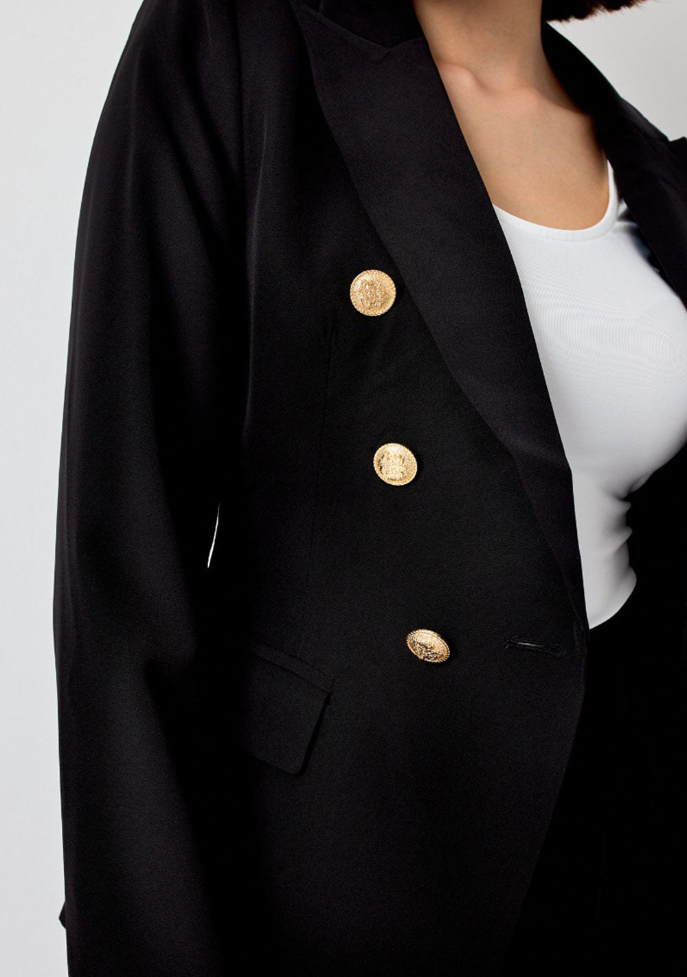 ♡ Doppelreihiger Blazer Goldknöpfe