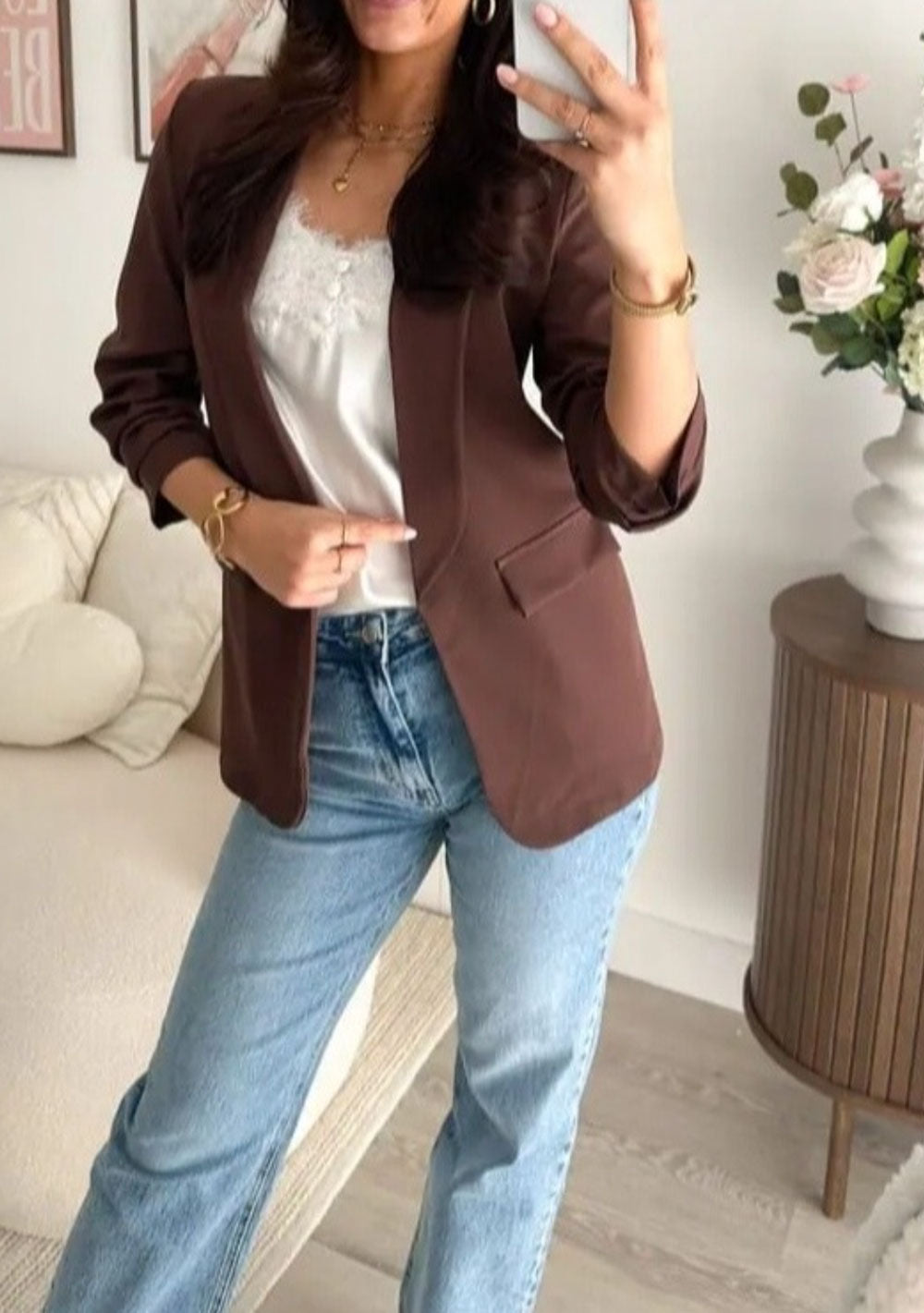 ♡ Offener Blazer mit geschopptem Arm