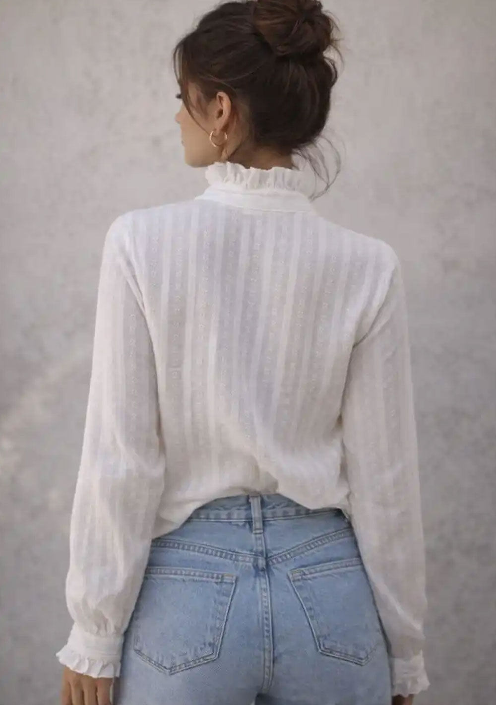 ♡ Rüschenbluse mit Stehkragen
