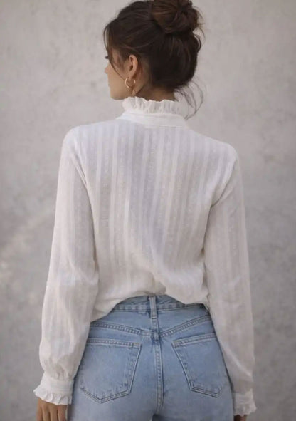 ♡ Rüschenbluse mit Stehkragen