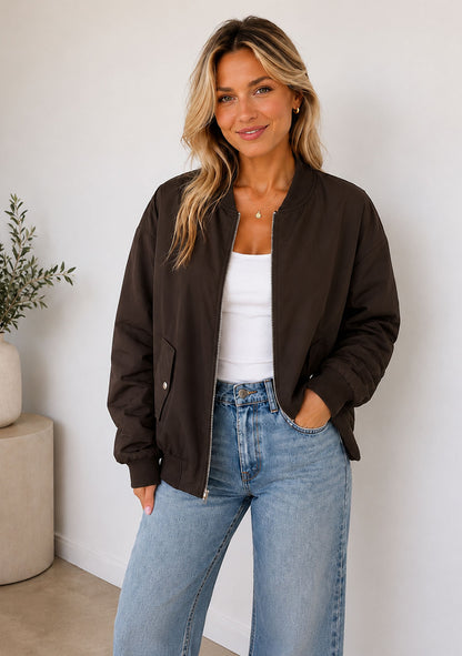 ♡ Bomberjacke mit Leo-Innenfutter
