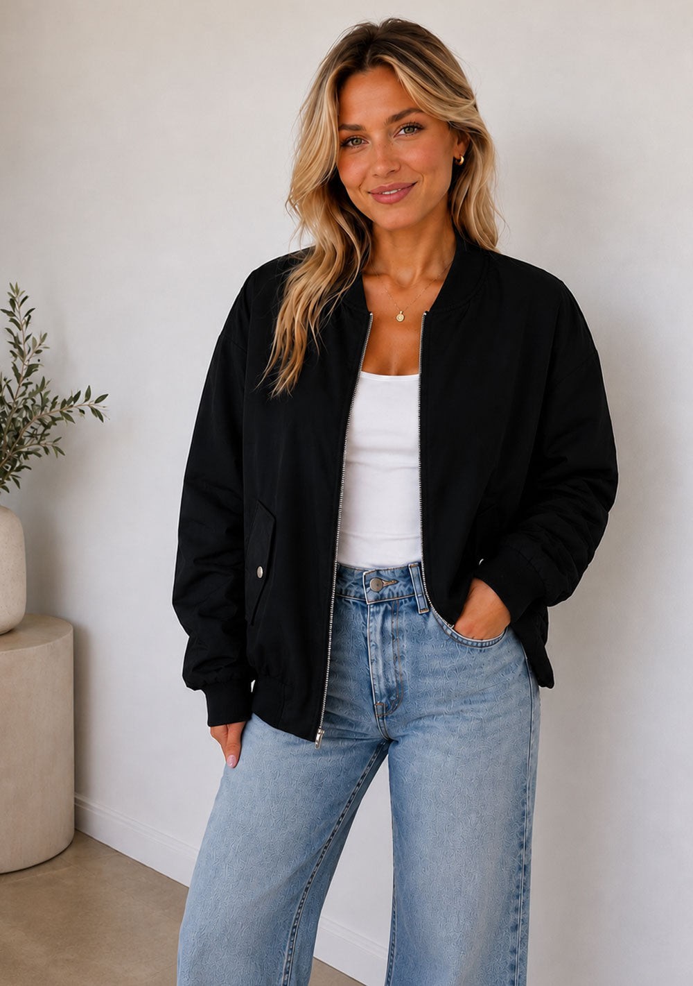 ♡ Bomberjacke mit Leo-Innenfutter