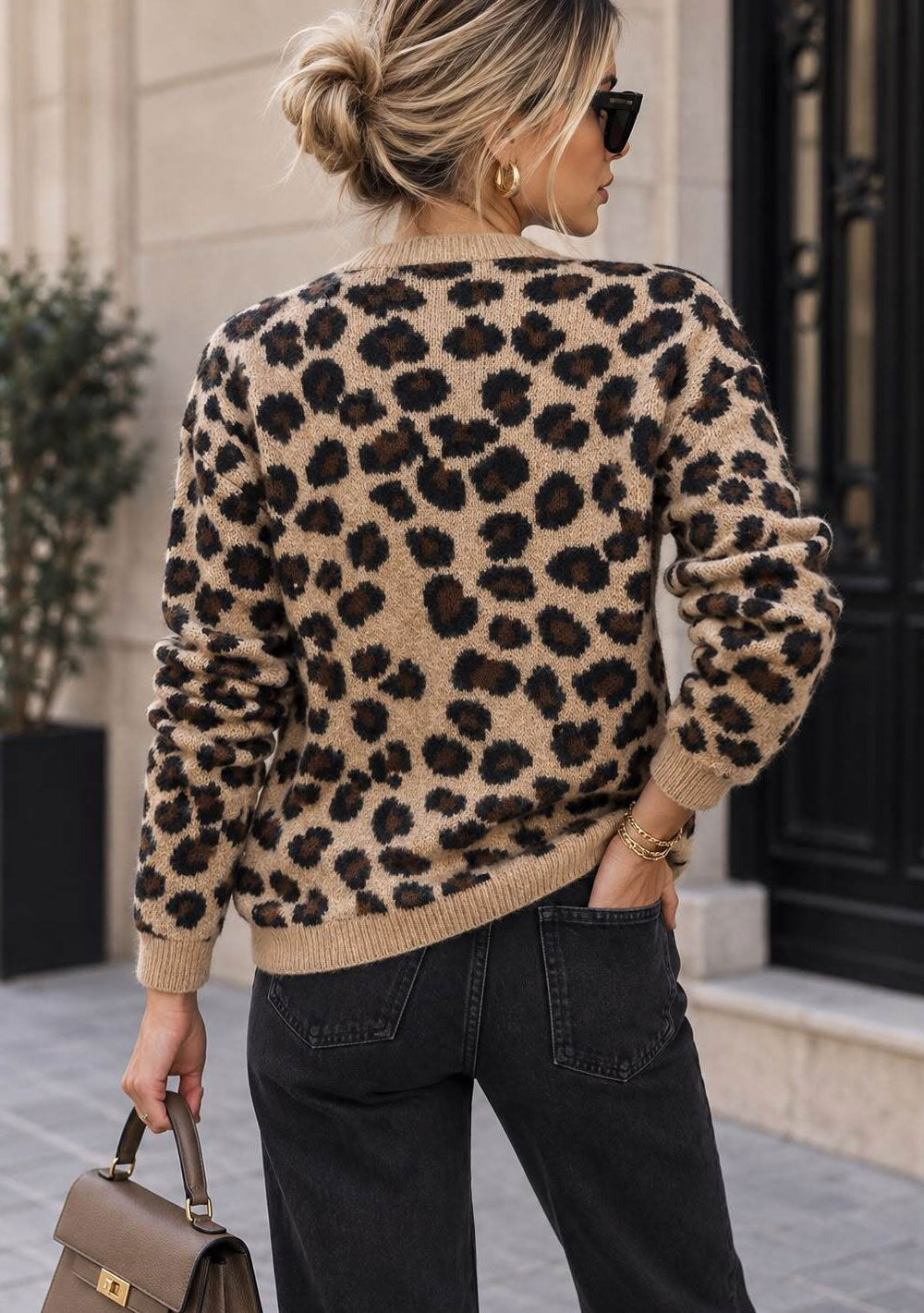 ♡ Strickjacke mit Leopardenmuster