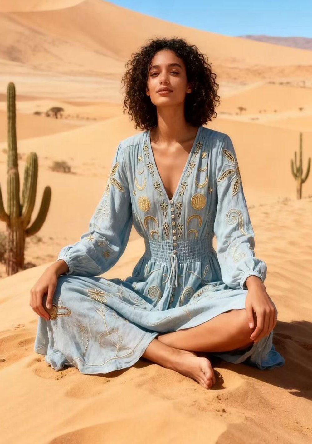 ♡ Maxikleid mit Stickereien