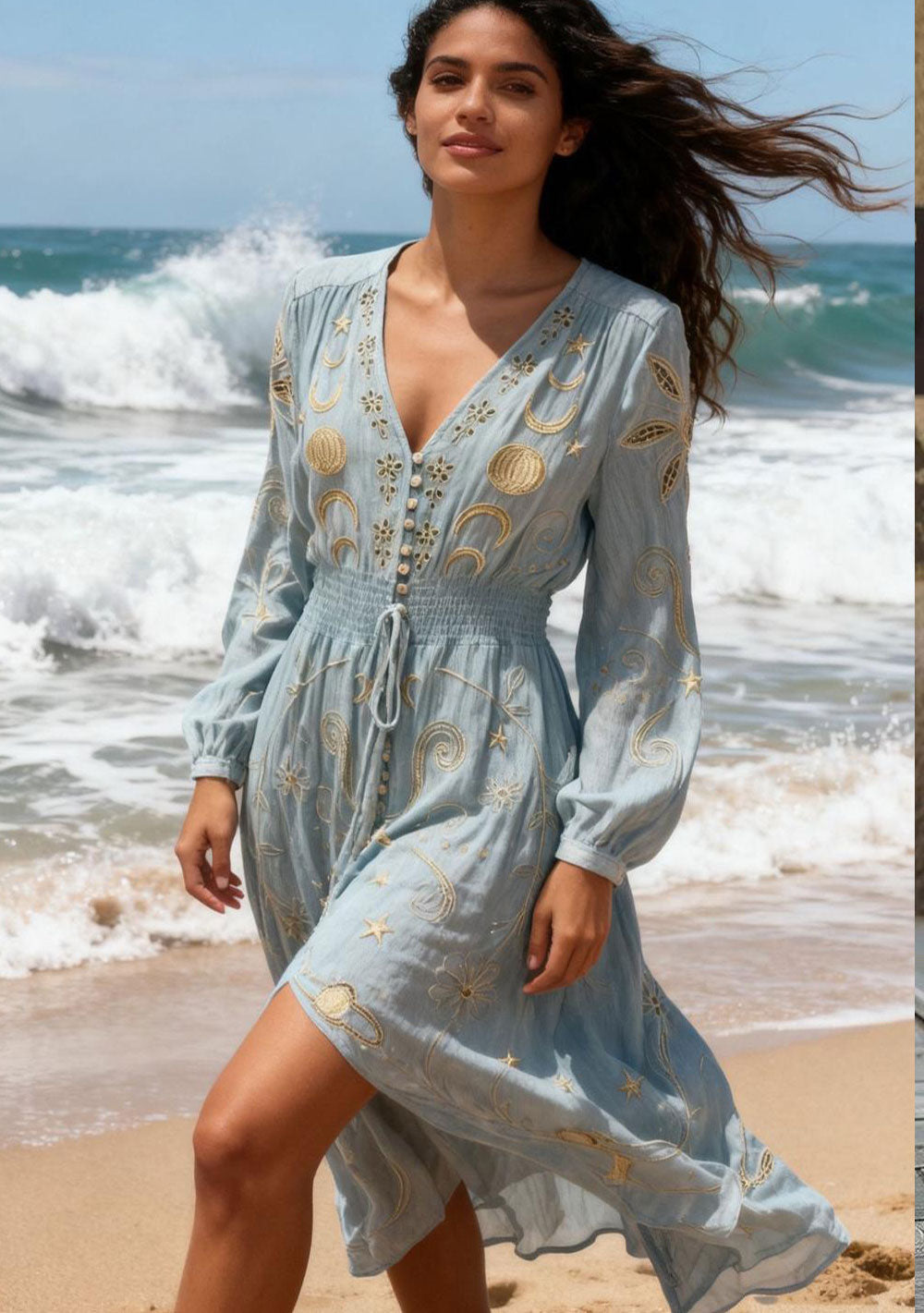 ♡ Maxikleid mit Stickereien