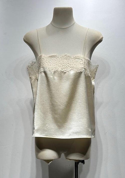 ♡ Satintop mit Spitzenborte