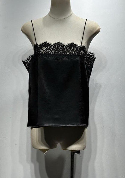 ♡ Satintop mit Spitzenborte