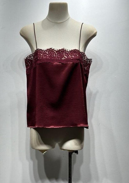 ♡ Satintop mit Spitzenborte