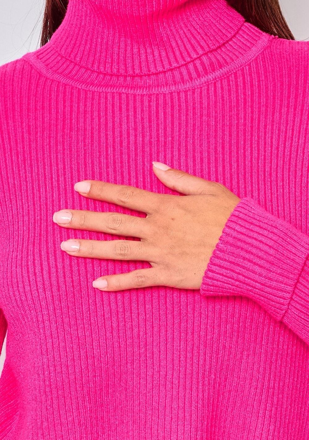 ♡ Rippstrick-Rollkragen Pullover, kurz