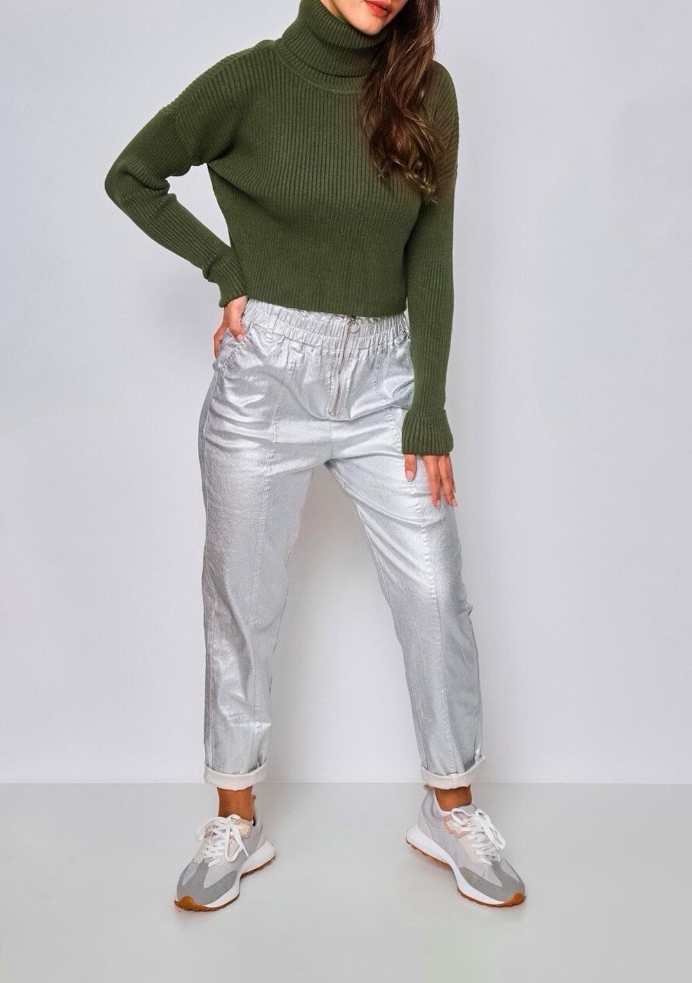 ♡ Rippstrick-Rollkragen Pullover, kurz