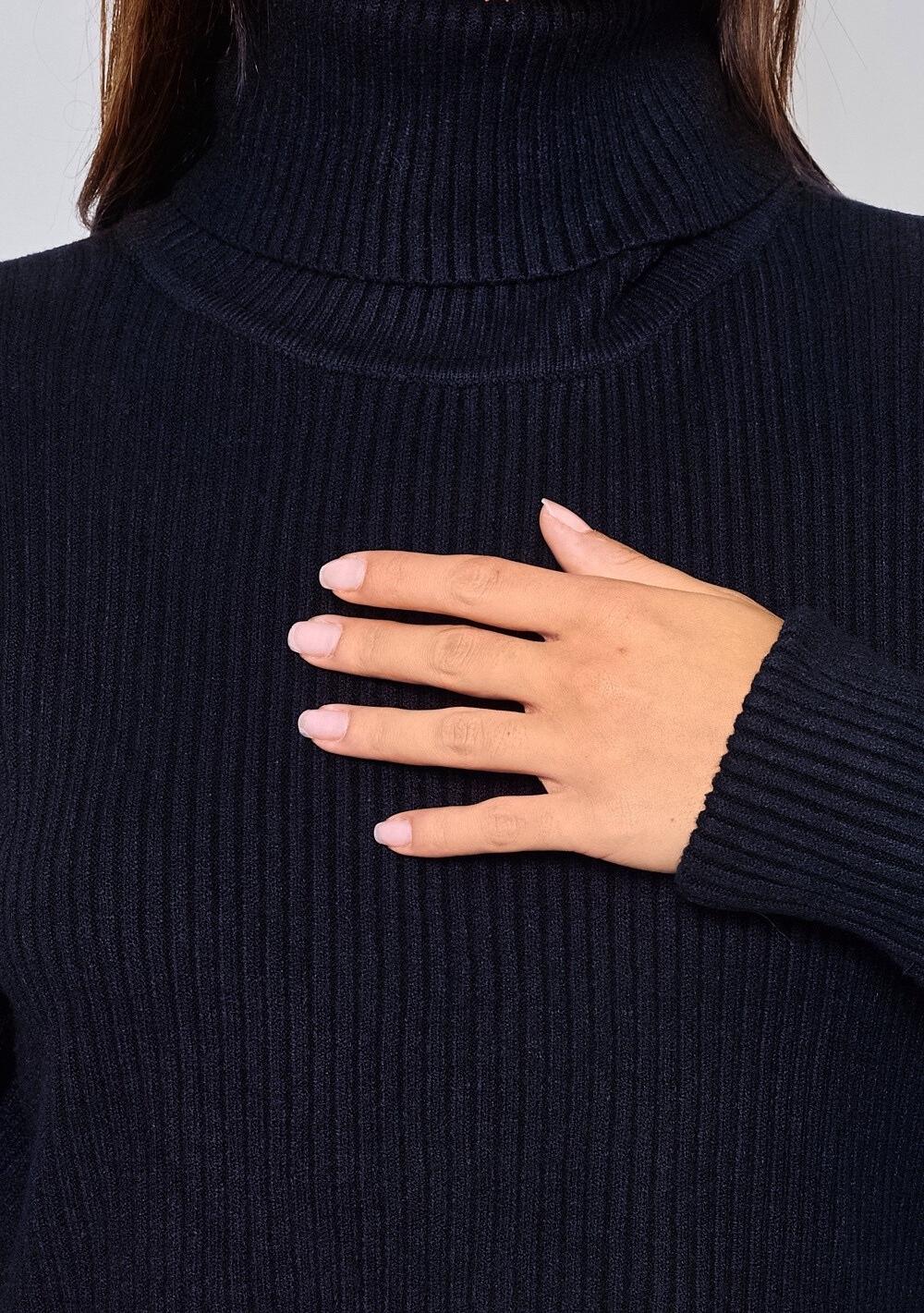 ♡ Rippstrick-Rollkragen Pullover, kurz